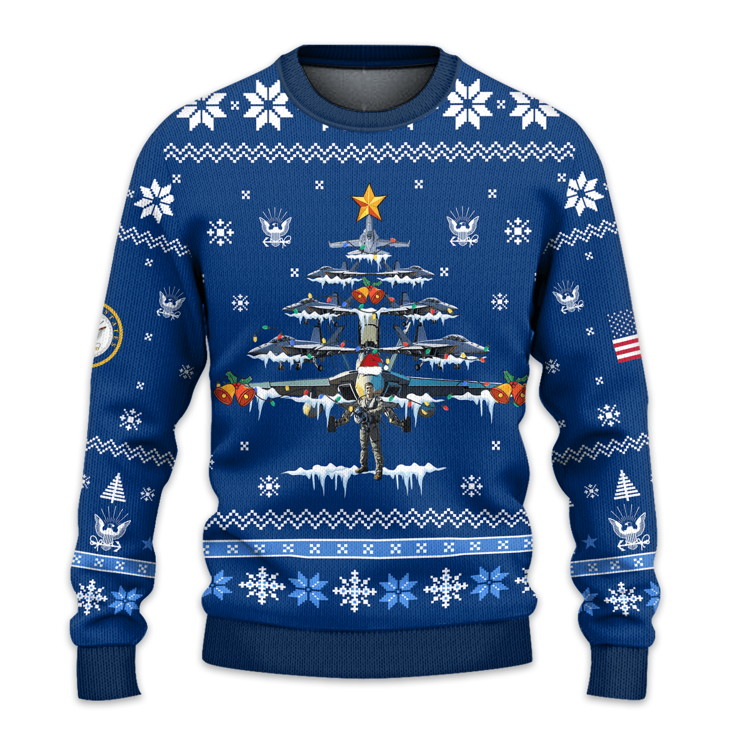 US NAVY 250th Years Of Service All-over Sweater