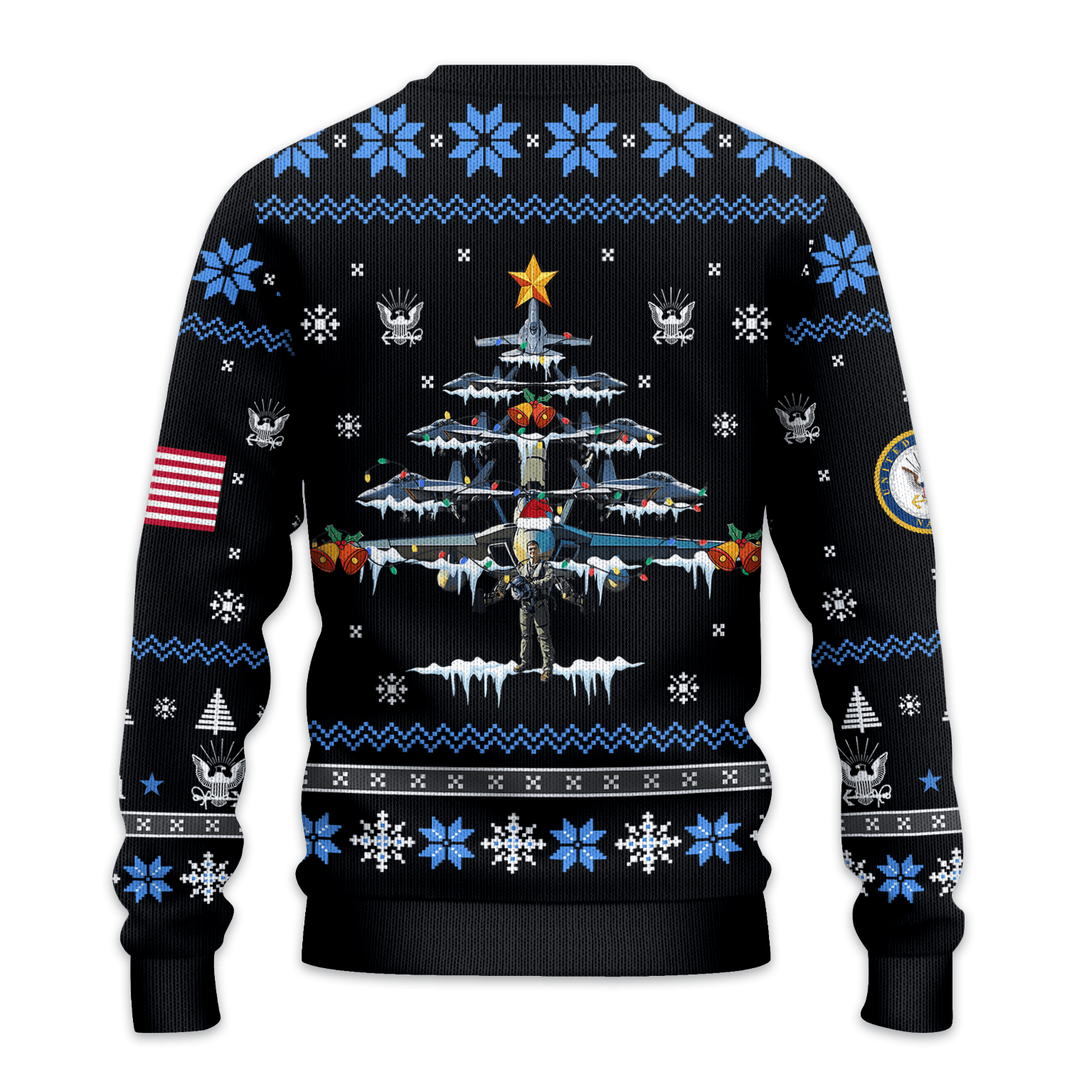 US NAVY 250th Years Of Service All-over Sweater