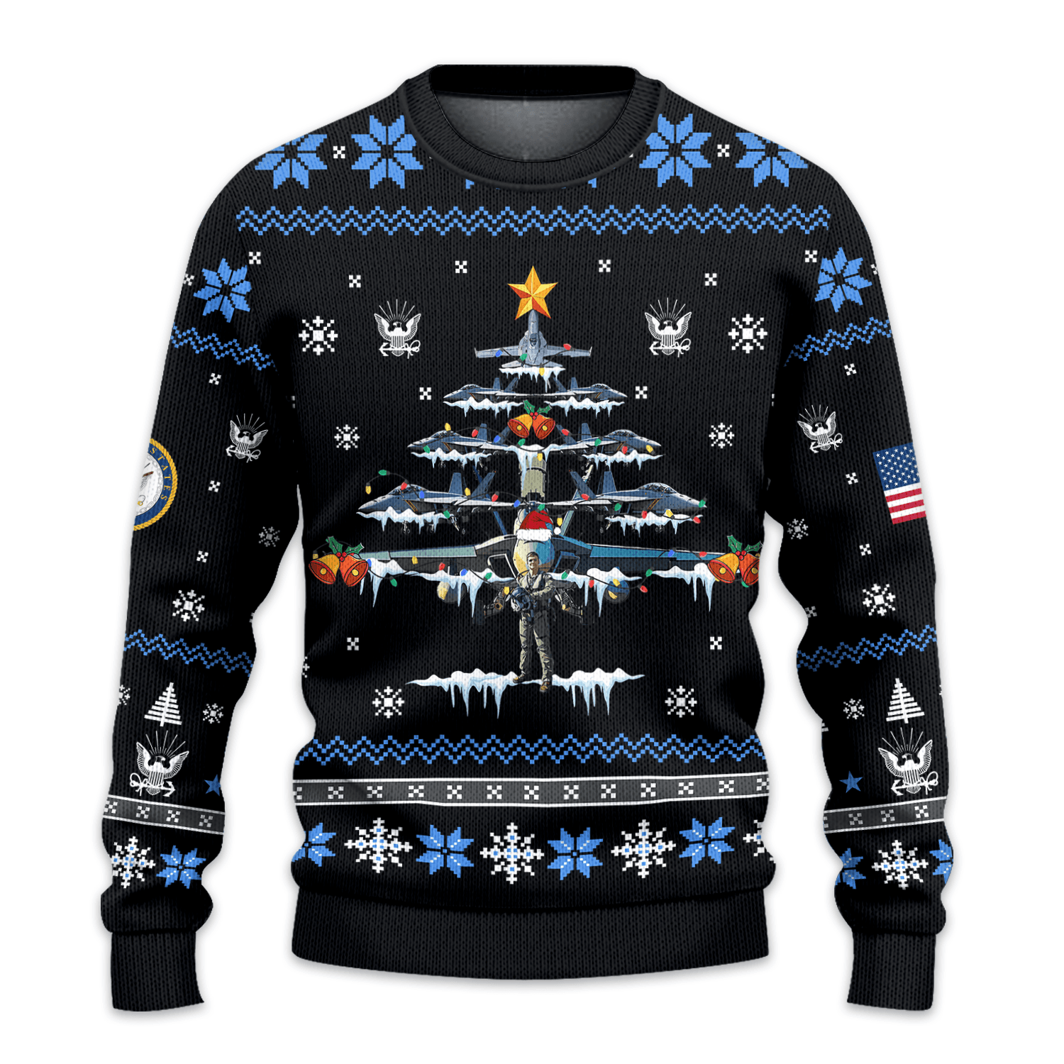 US NAVY 250th Years Of Service All-over Sweater