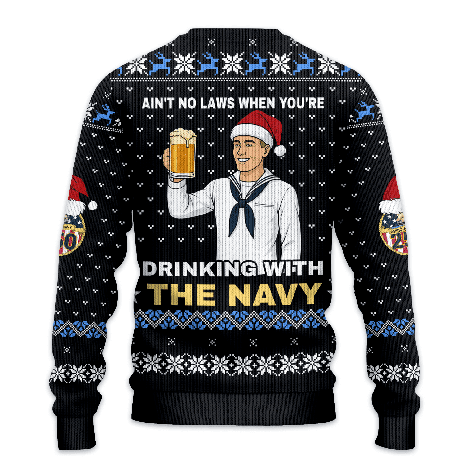 US NAVY 250th Years Of Service All-over Sweater