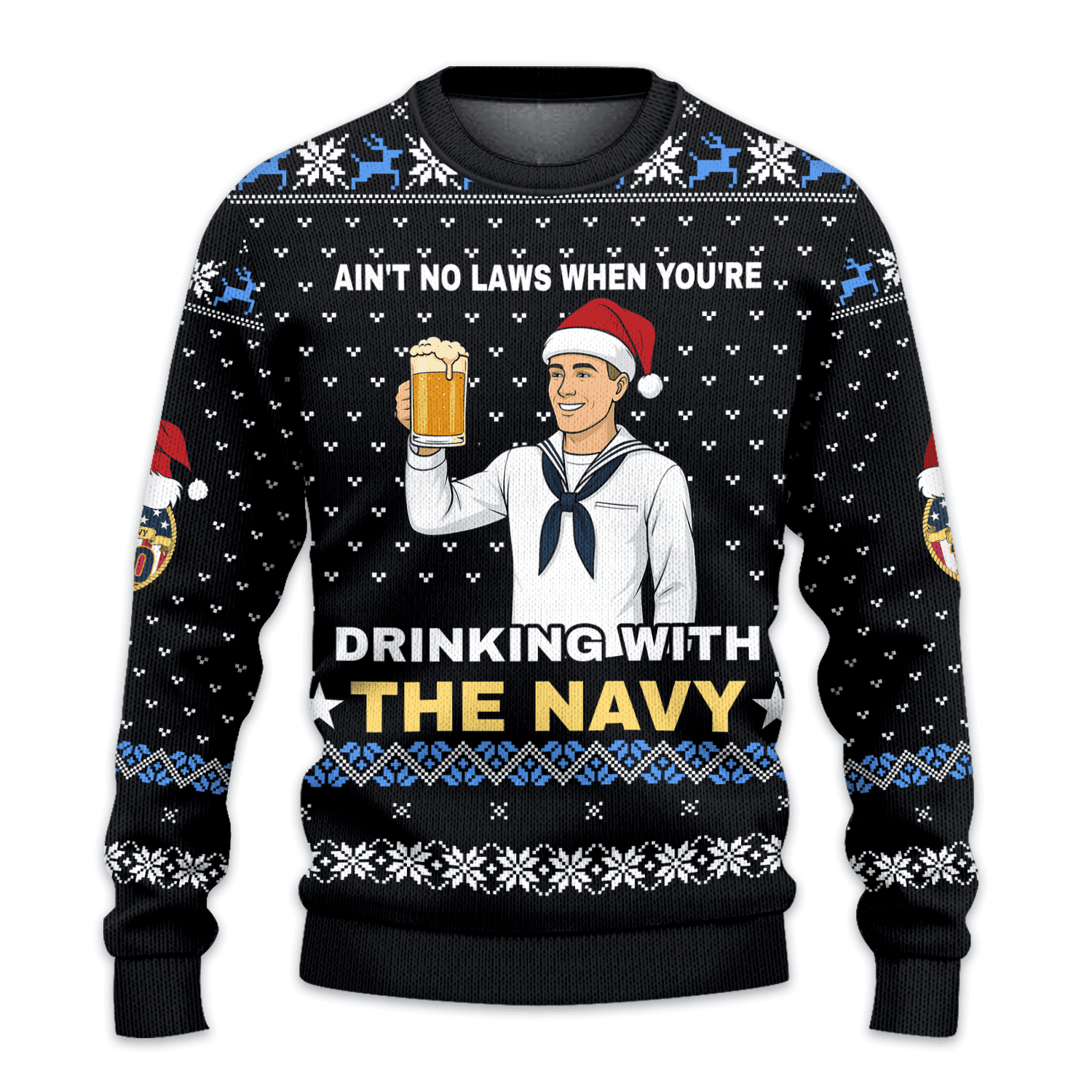 US NAVY 250th Years Of Service All-over Sweater