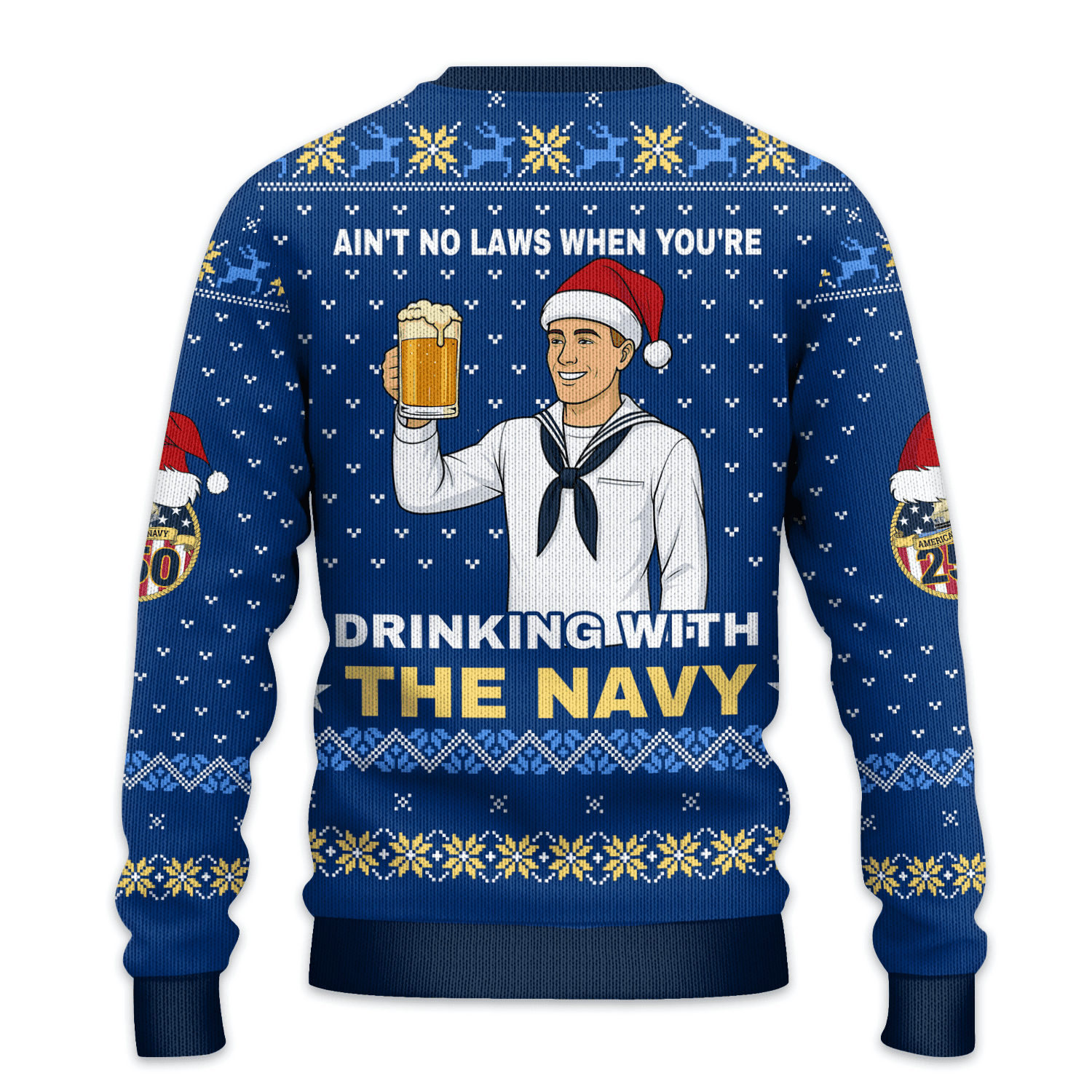 US NAVY 250th Years Of Service All-over Sweater
