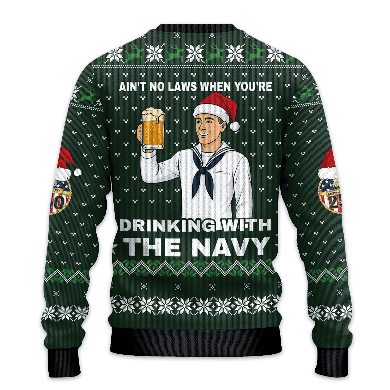 US NAVY 250th Years Of Service All-over Sweater