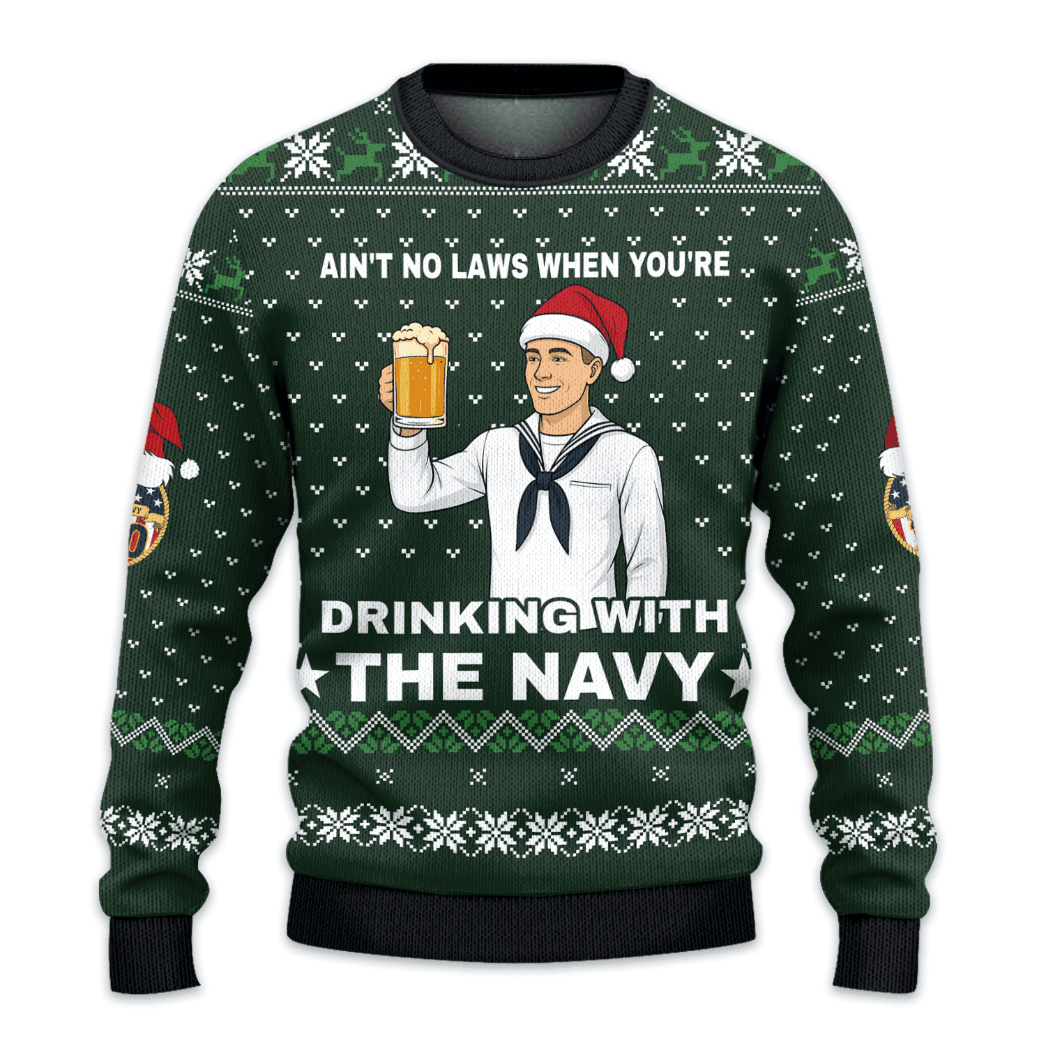 US NAVY 250th Years Of Service All-over Sweater