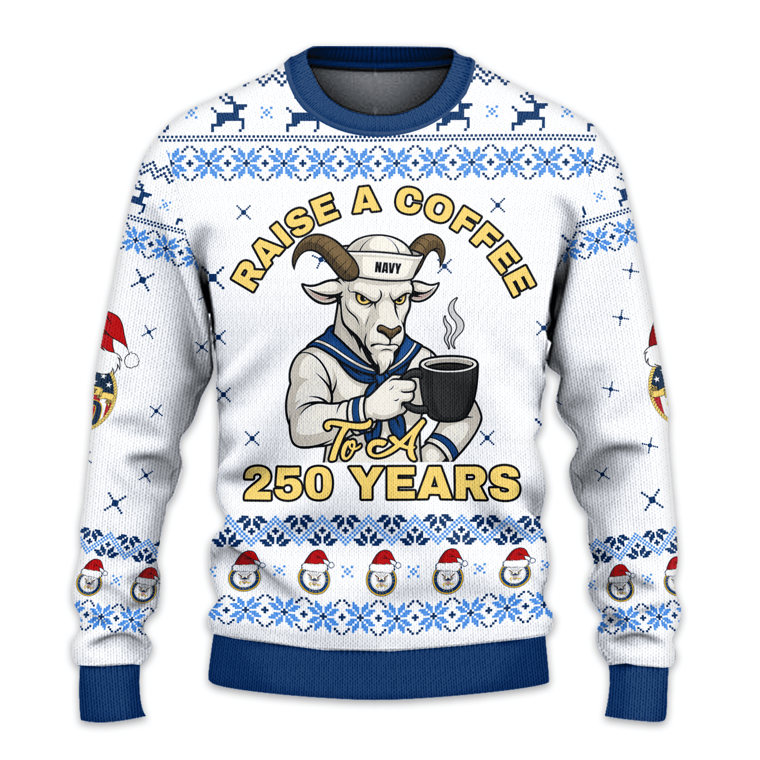US NAVY 250th Years Of Service All-over Sweater