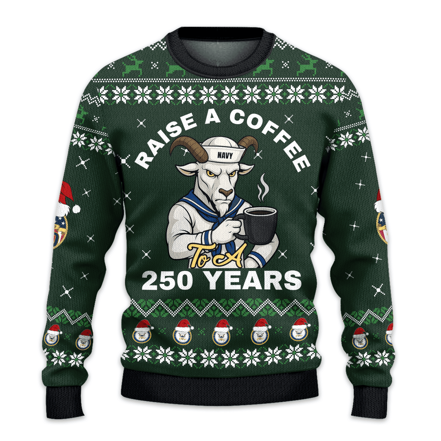 US NAVY 250th Years Of Service All-over Sweater