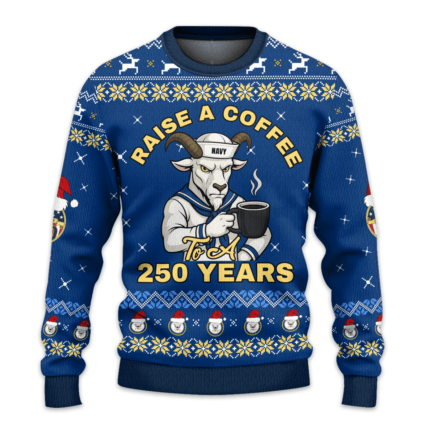 US NAVY 250th Years Of Service All-over Sweater