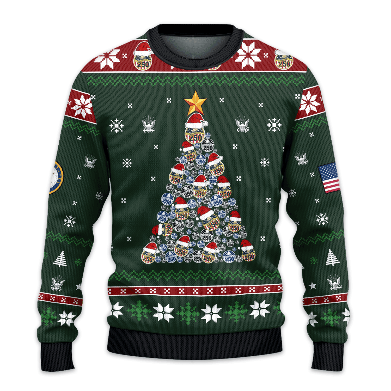 US NAVY 250th Years Of Service All-over Sweater