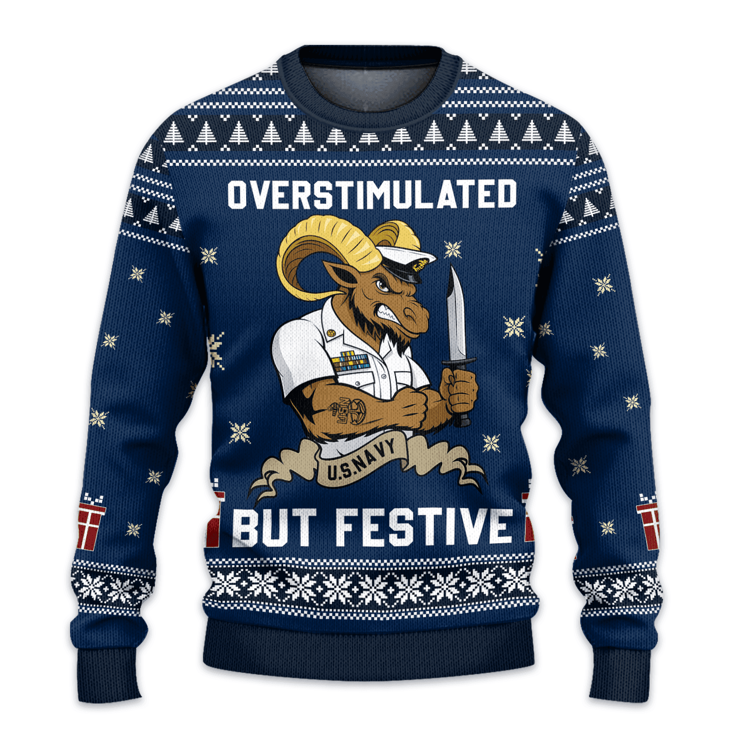 US NAVY 250th Years Of Service All-over Sweater