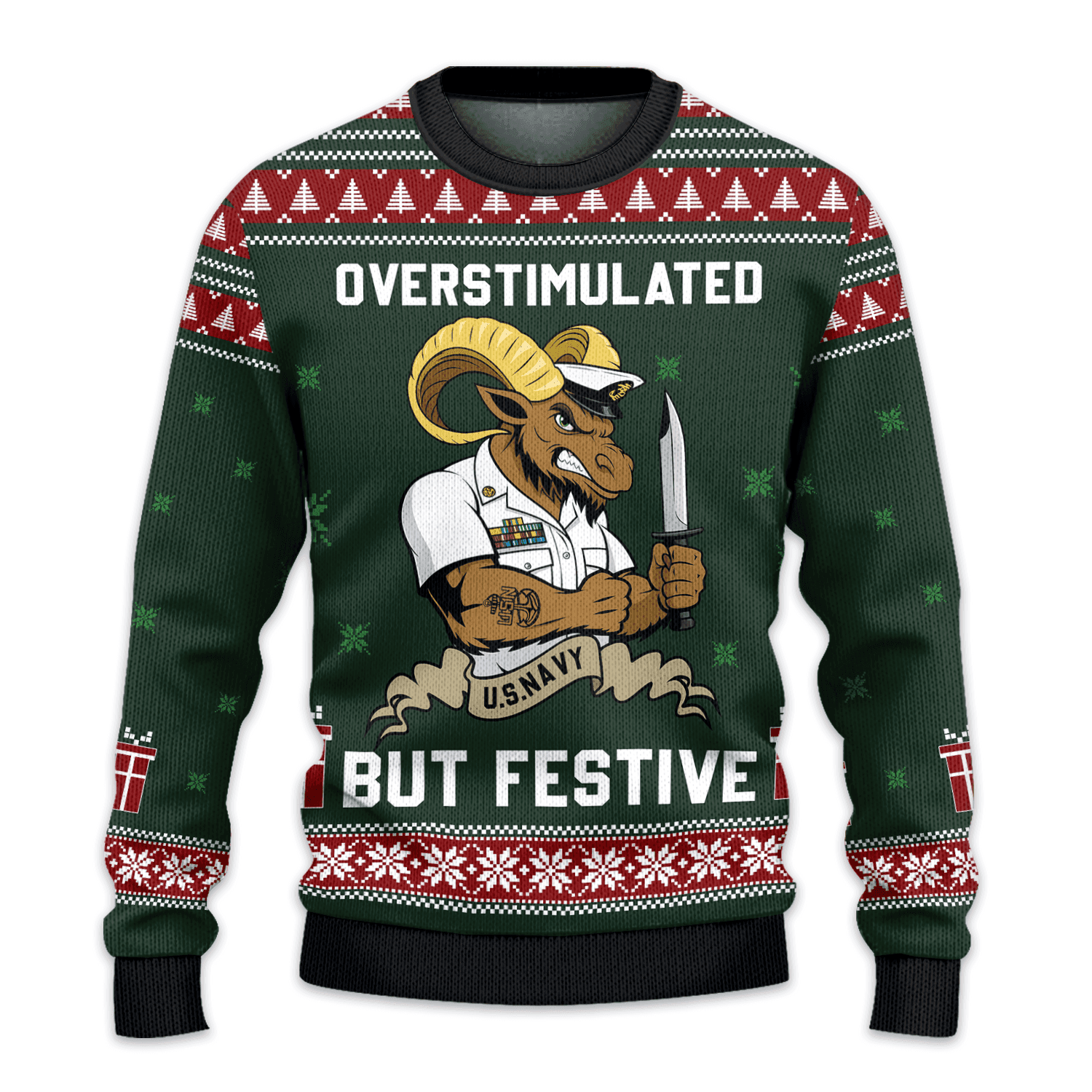 US NAVY 250th Years Of Service All-over Sweater