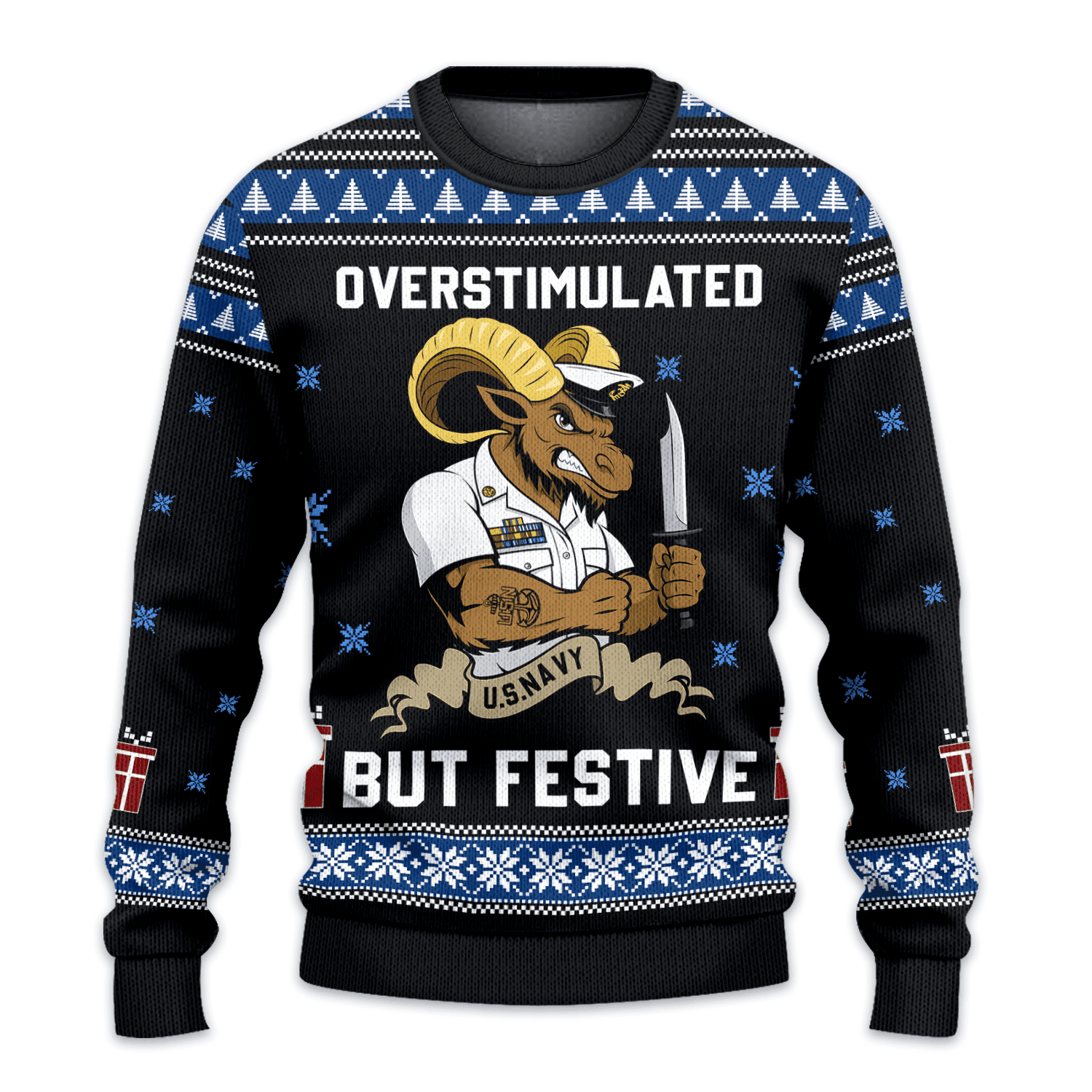 US NAVY 250th Years Of Service All-over Sweater