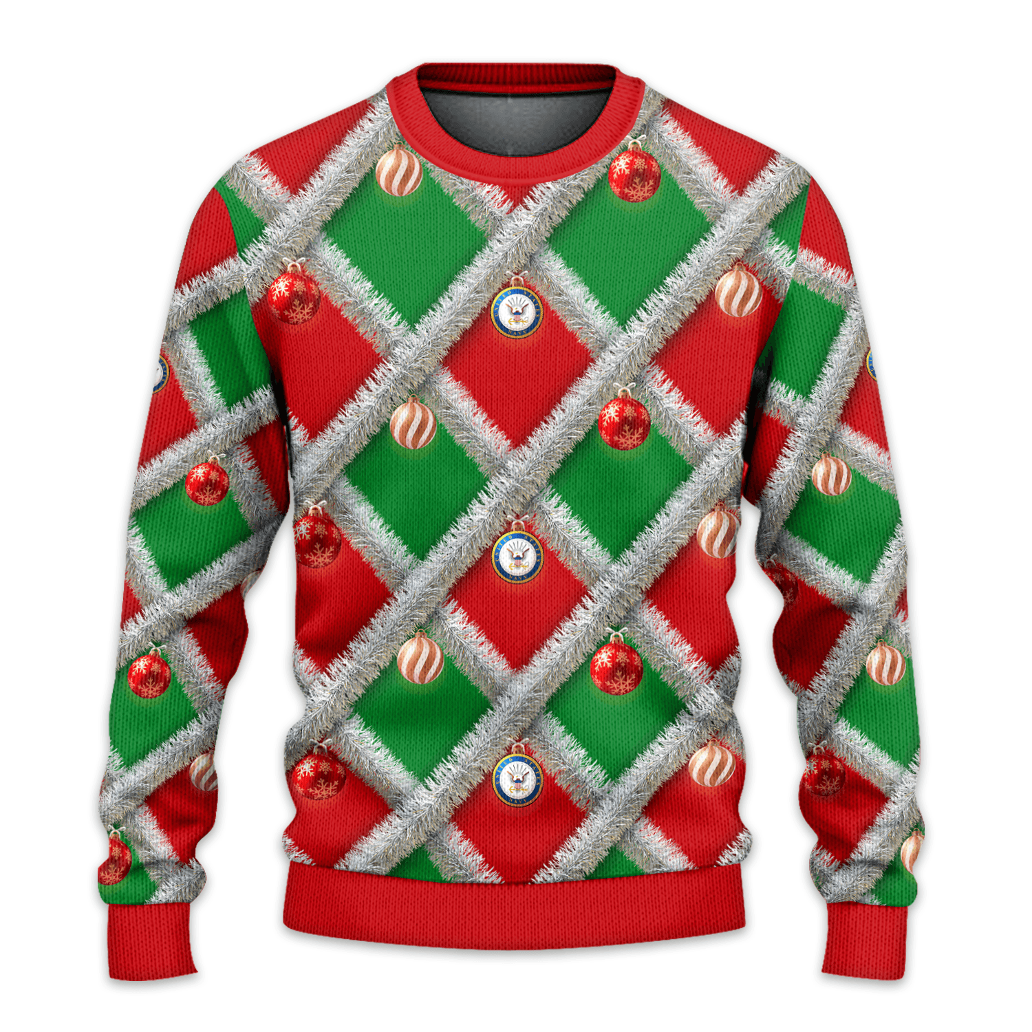 US NAVY Tacky Tinsel Ugly Christmas All-over-print Sweater
