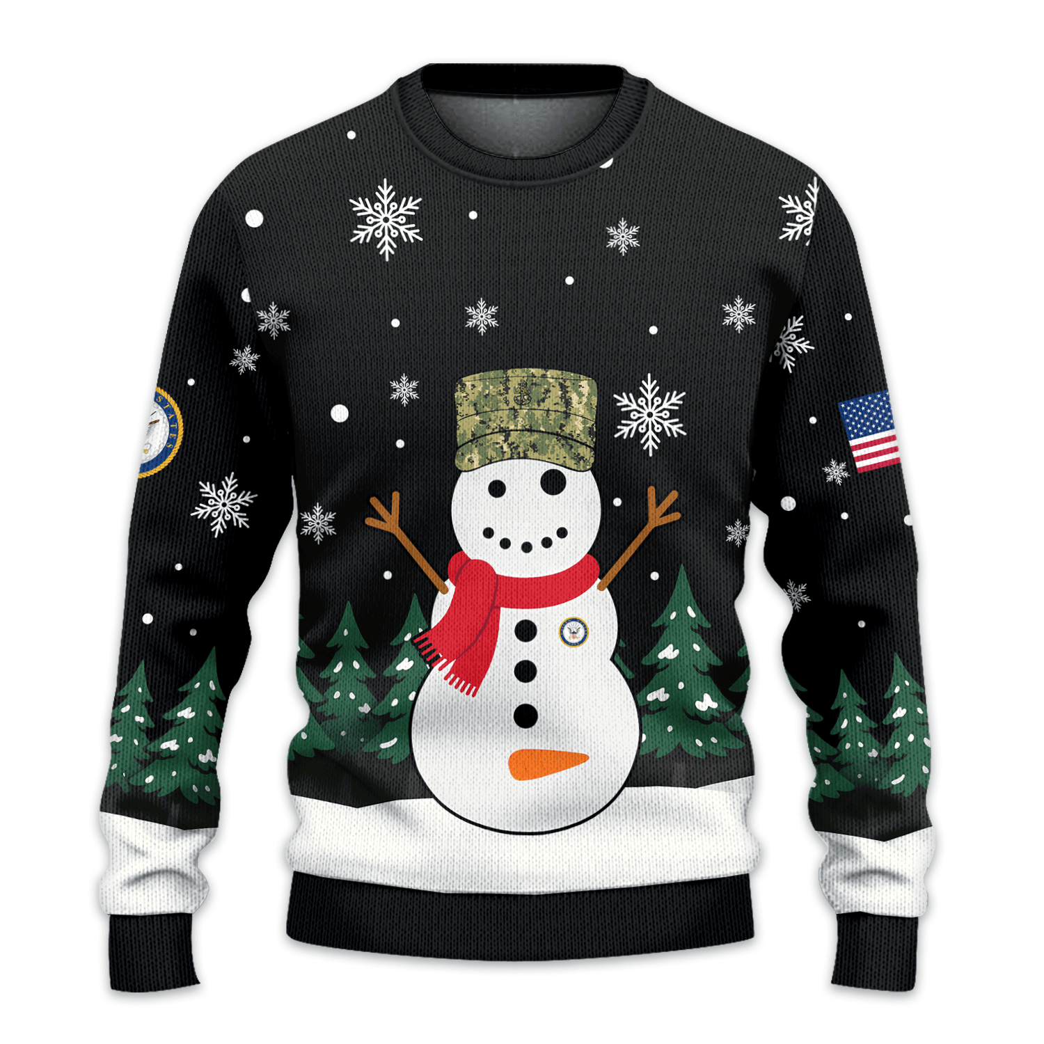US NAVY Winter Mascot Snowman All-over-print Sweater