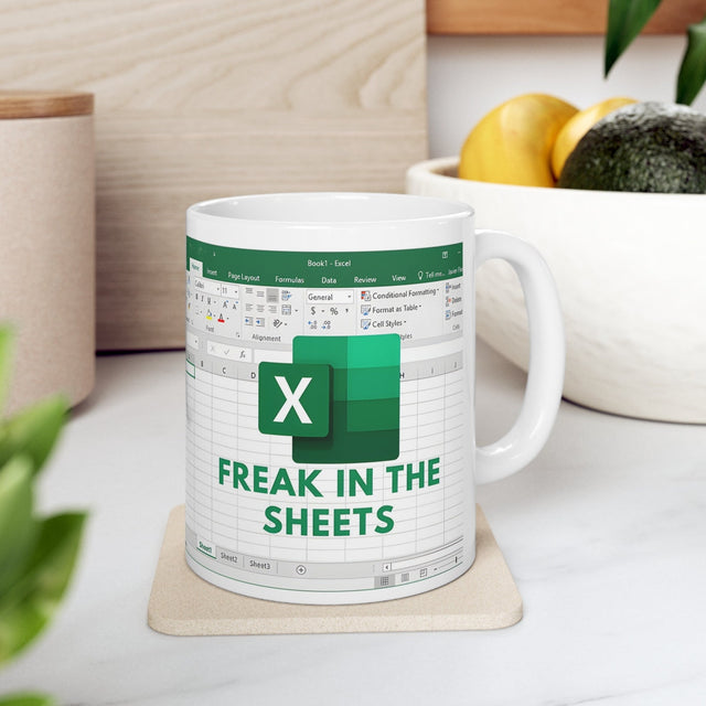 Freak In The Sheets Excel Coffee Mug, Accounting Office Boss Coworker Gift Idea, Great Gift for Accountant