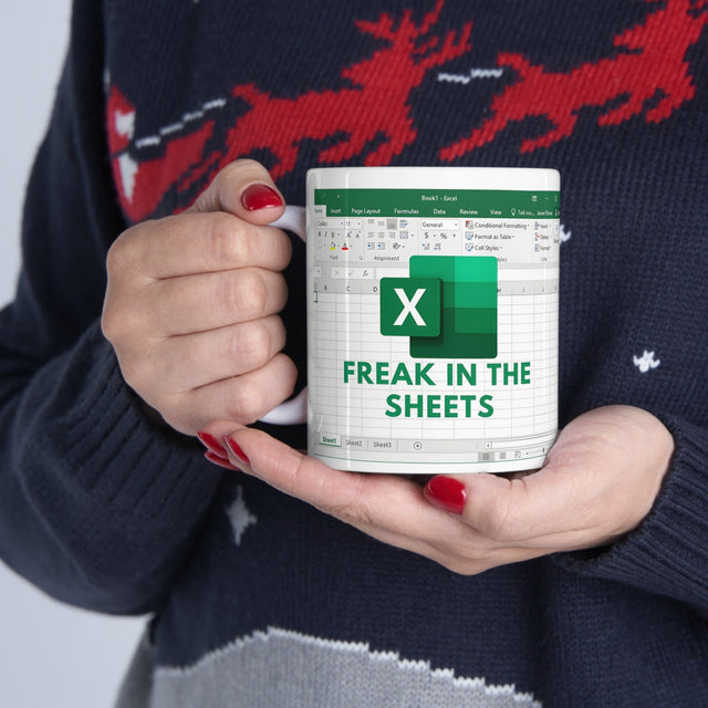 Freak In The Sheets Excel Coffee Mug, Accounting Office Boss Coworker Gift Idea, Great Gift for Accountant