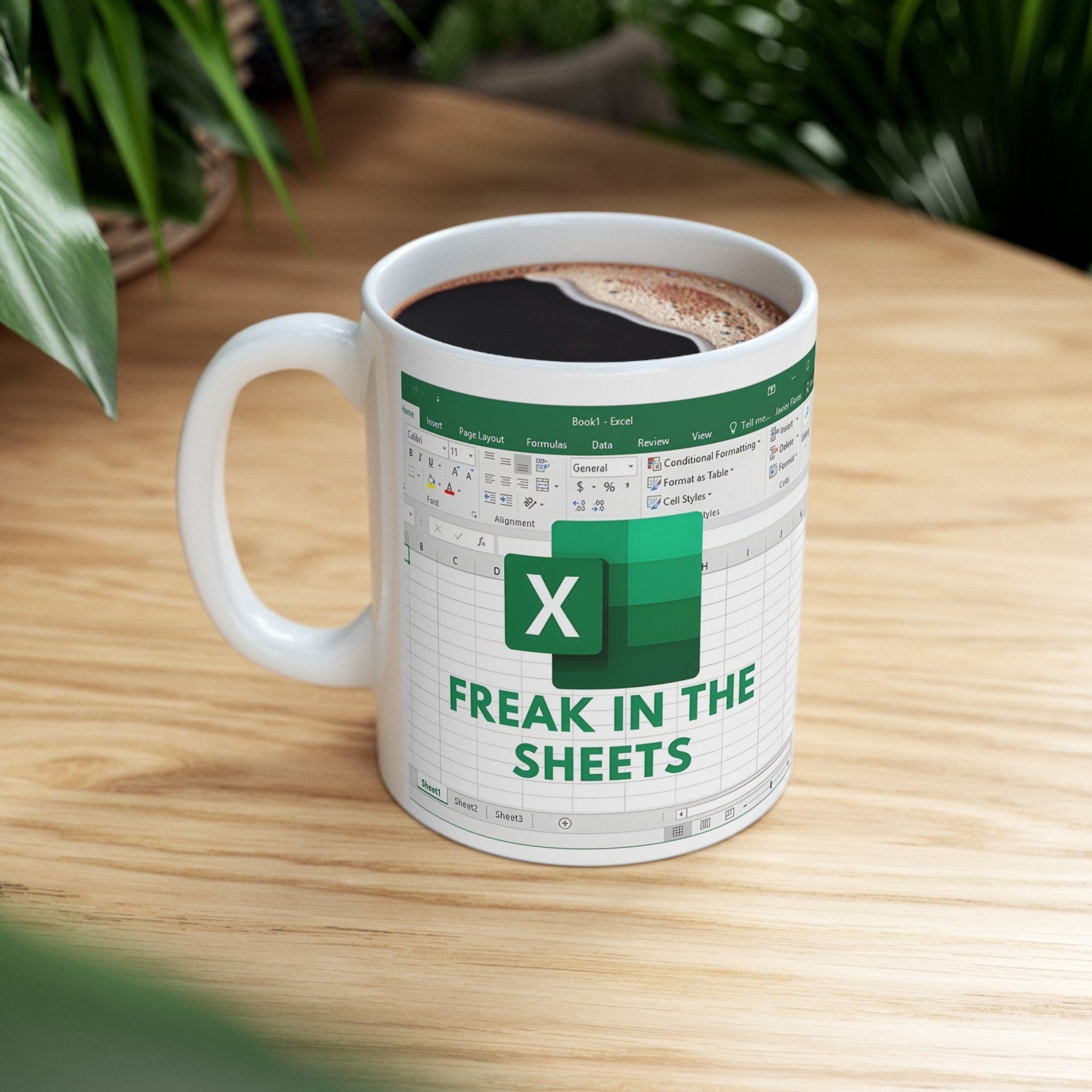 Freak In The Sheets Excel Coffee Mug, Accounting Office Boss Coworker Gift Idea, Great Gift for Accountant