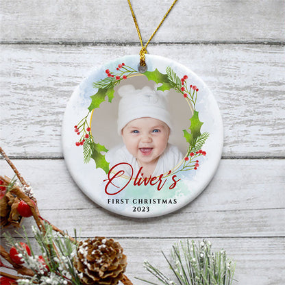 Baby's First Christmas, Personalized Christmas Ornaments, Custom Photo Gift