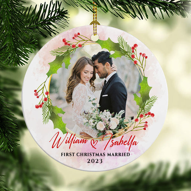 First Christmas Couple, Personalized Christmas Ornaments for Couple, Custom Photo Gift