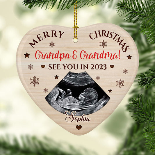 See You In 2023, Personalized Heart Ornaments, Custom Memorial Gifts, Custom Gift for Grandparents